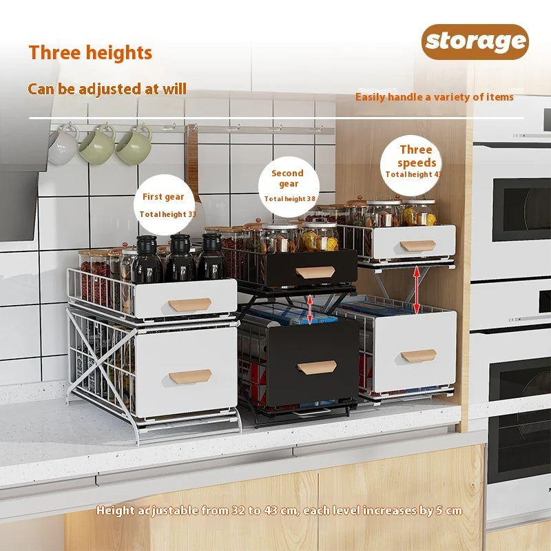 Installation-free Kitchen Sink Seasoning Multi-functional Storage Rack