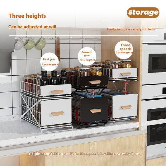 Installation-free Kitchen Sink Seasoning Multi-functional Storage Rack