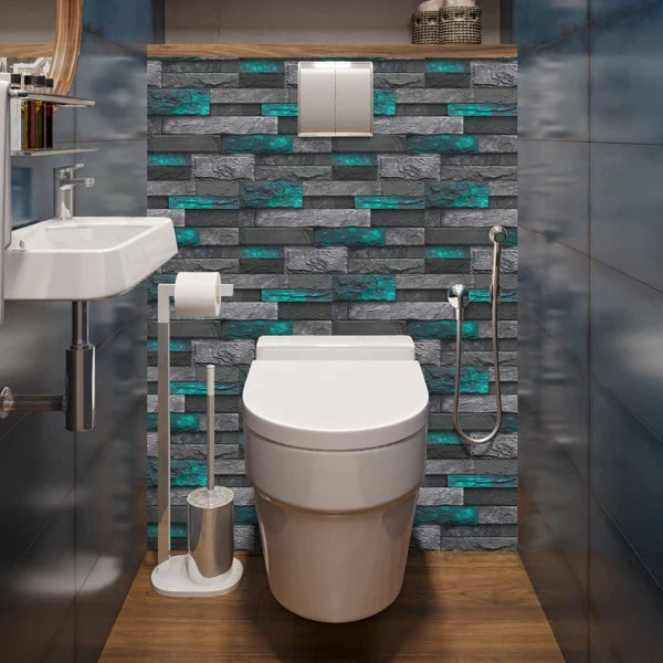 Modern Green Marble Stone Tile Peel And Stick Wallpaper Removable Self-Adhesive Wall Sticker Wallpaper PVC Home Decoration